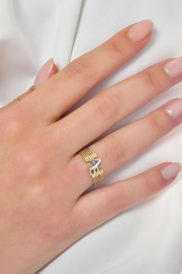 Harfli Altın Alyans - (1)