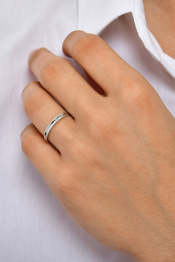 İnce Beyaz Altın Alyans - 2