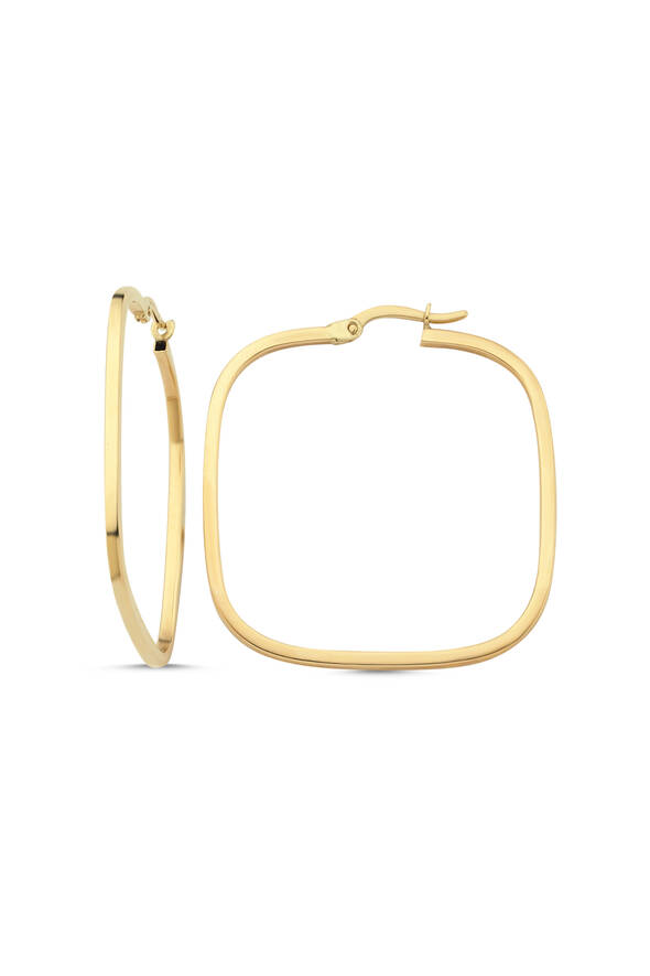 Kare Halka Altın Küpe - 1