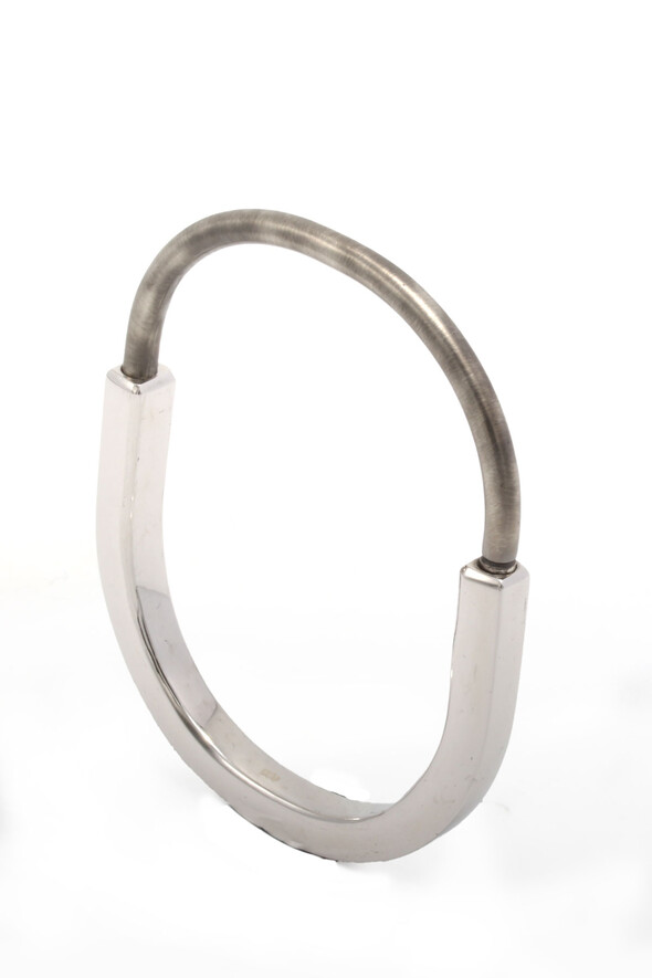 Kilit Formu Tasarımlı Gümüş Bilezik - 