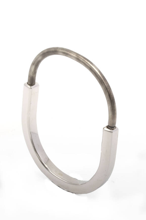 Kilit Formu Tasarımlı Gümüş Bilezik - 1