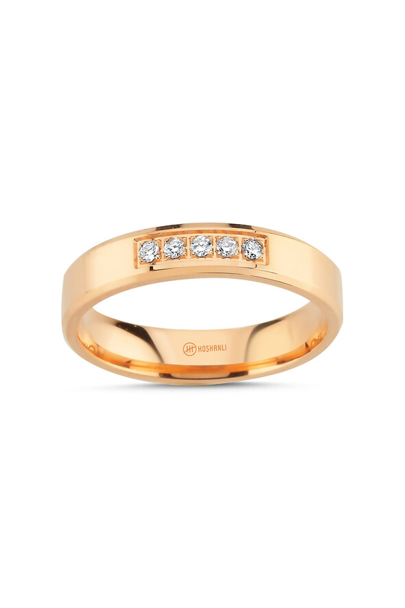 Klasik Model Taşlı Altın Alyans - 