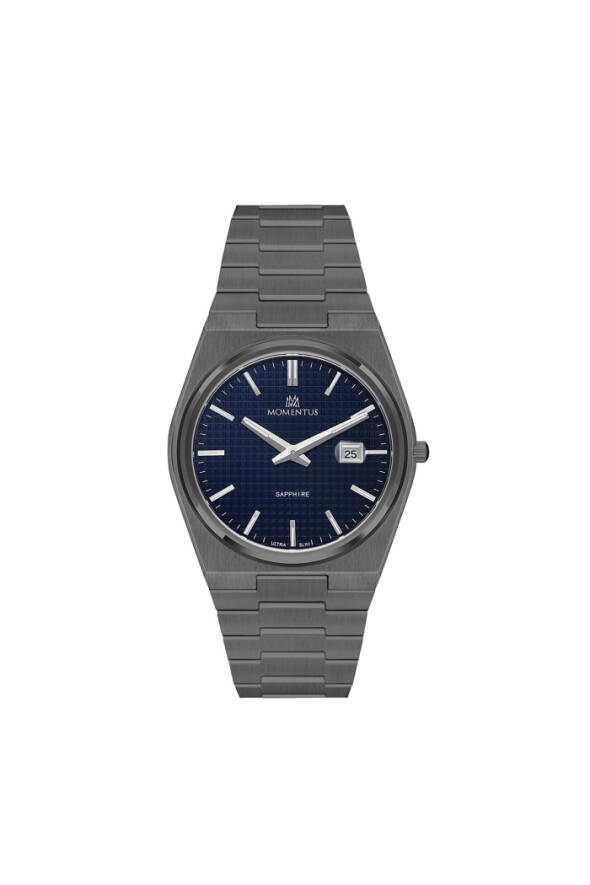Lacivert Kadranlı Ultra İnce Çelik Erkek Kol Saati - 1