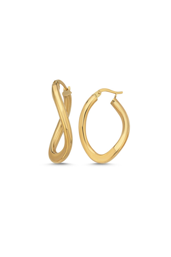 Modern Tasarım Altın Küpe - 