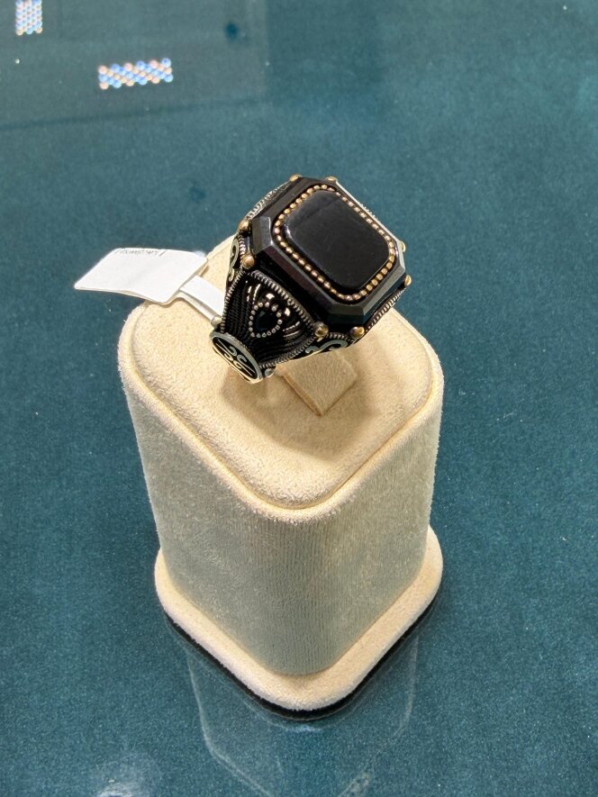 motifli gümüş yüzük - 