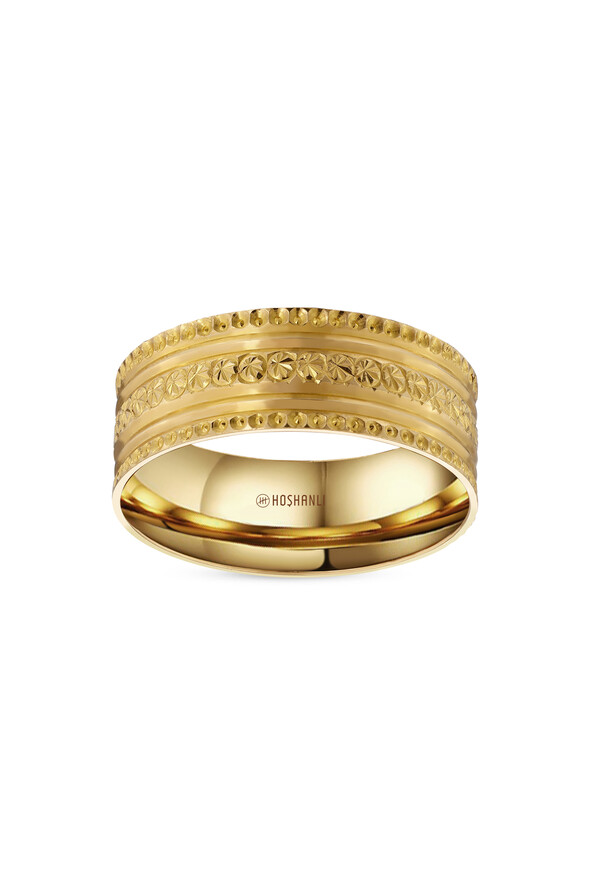 Otantik Motifli Altın Alyans - 