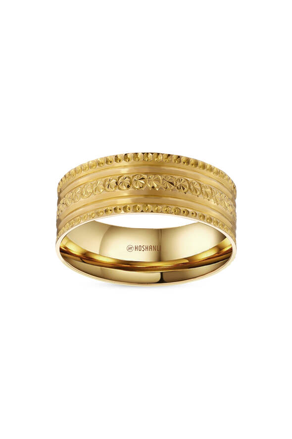 Otantik Motifli Altın Alyans - 1