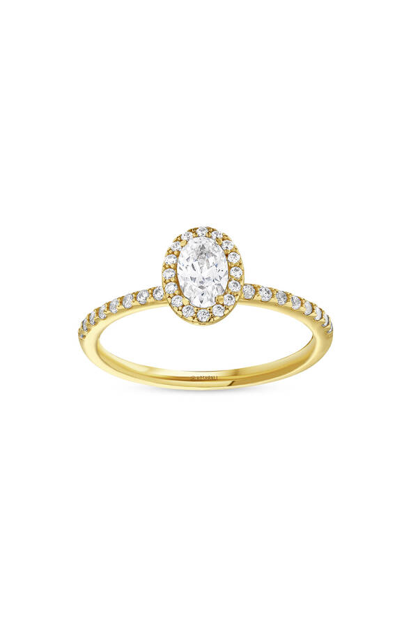 Oval Taşlı Altın Yüzük - 1