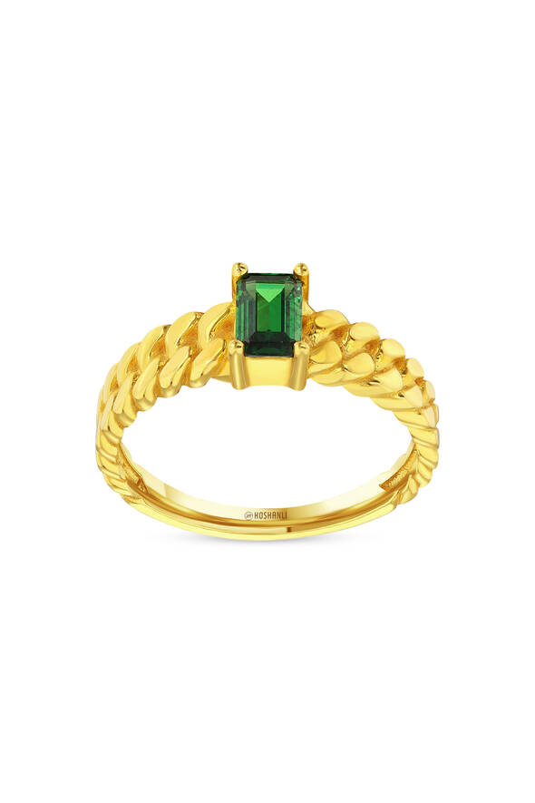 Renkli Taşlı Altın Yüzük - 1