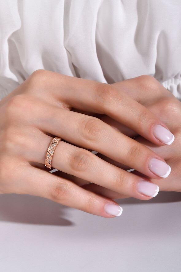 Rose Gold Tasarım Alyans - 2