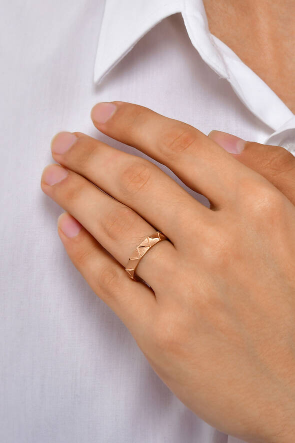 Rose Gold Tasarım Alyans - 3
