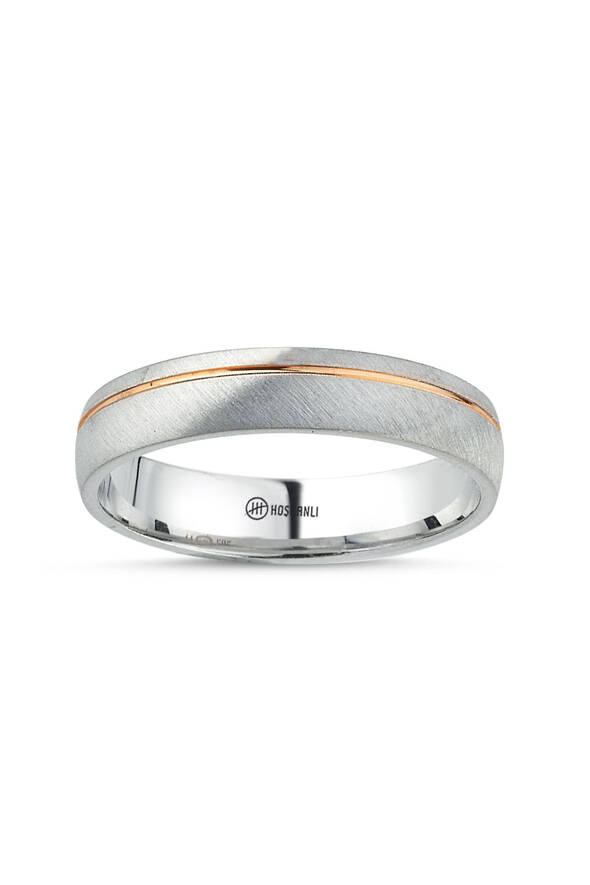 Rose Şeritli Altın Alyans - 1