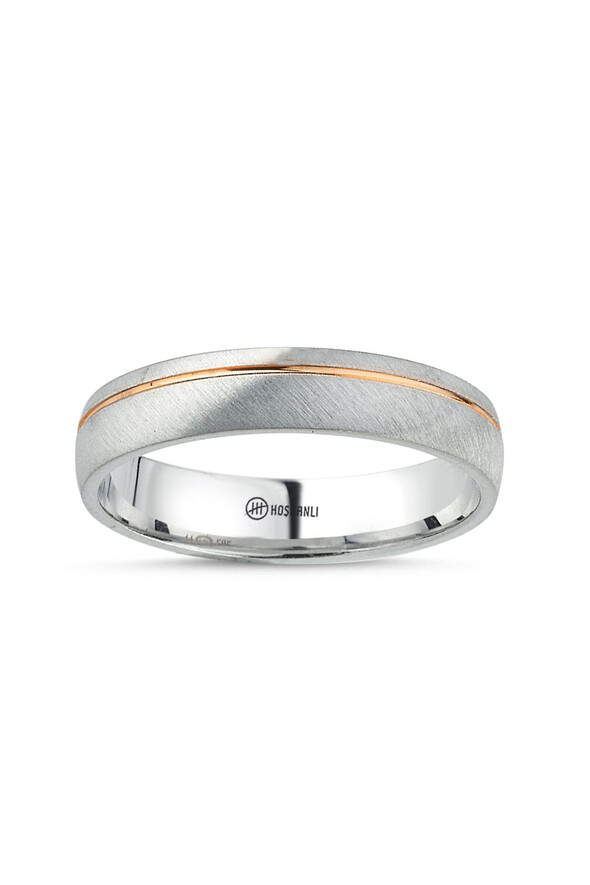 Rose Şeritli Altın Alyans - 