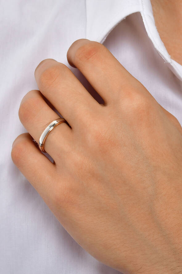 Rose Ve Beyaz Altın Alyans - 2