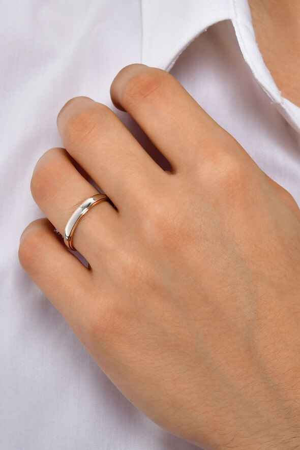 Rose Ve Beyaz Altın Alyans - 2