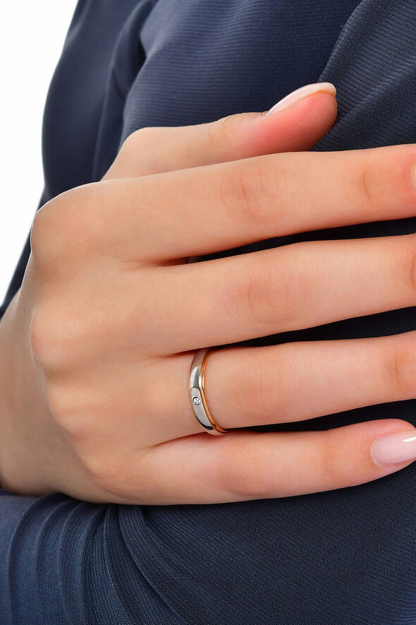 Rose Ve Beyaz Altın Alyans - 2