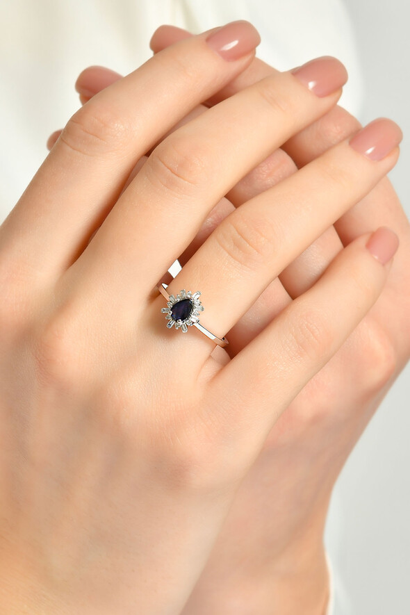 Safirli Üçlü Pırlanta Set - 2