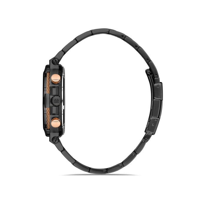 Siyah Kadranlı Çelik Multifonksiyon Erkek Kol Saati - 3