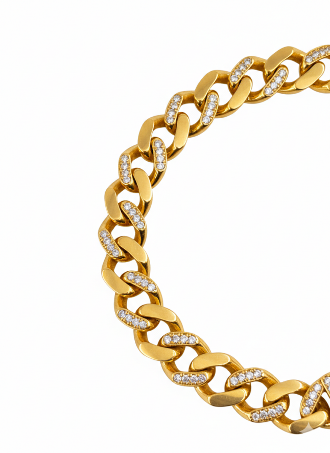 Taş Detaylı Altın Gurmet Bileklik - 2