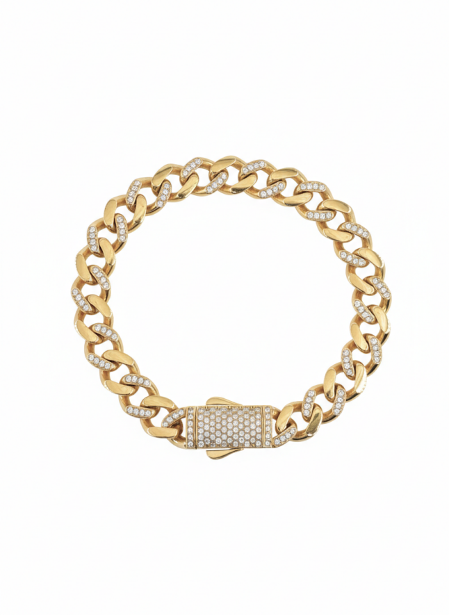 Taş Detaylı Altın Gurmet Bileklik - 3