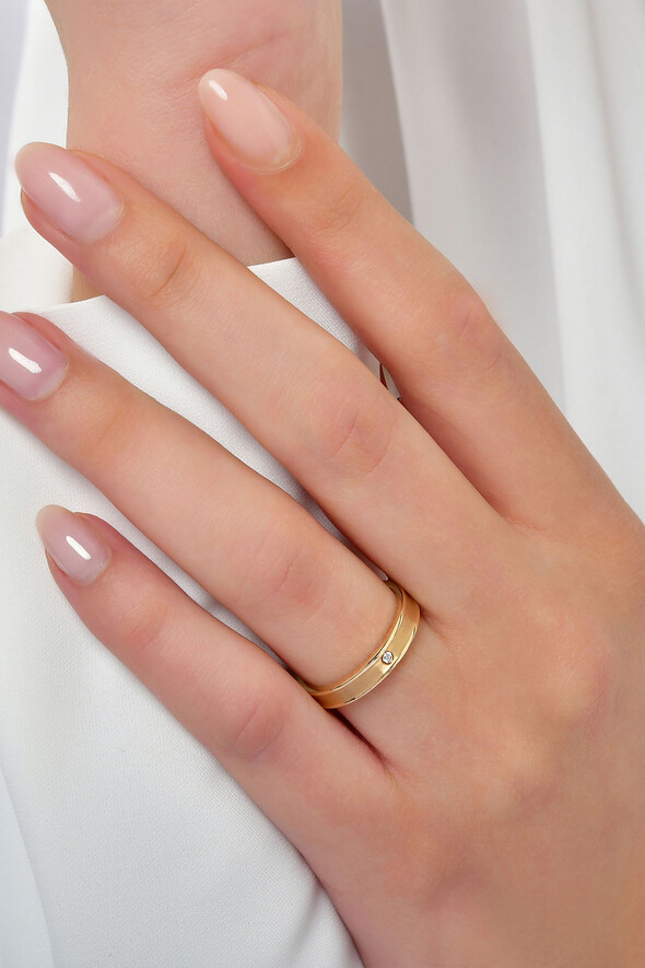 Taşlı Altın Alyans - 2