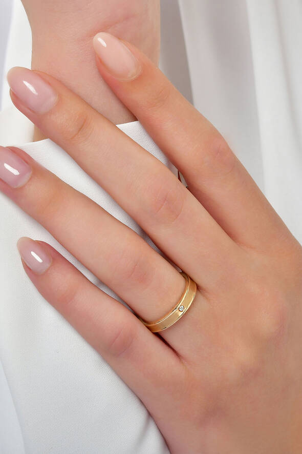 Taşlı Altın Alyans - 2