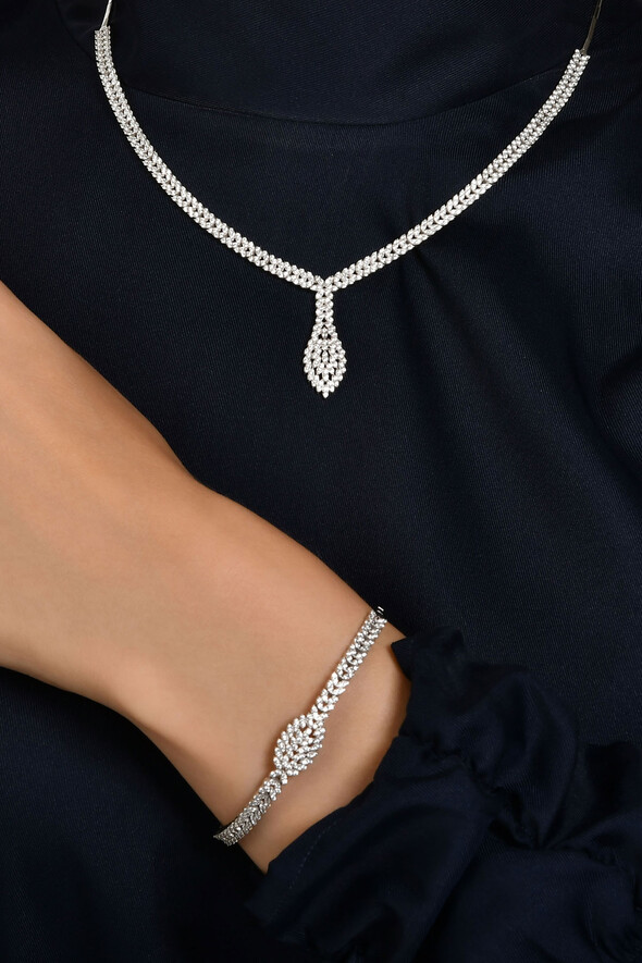 Taşlı Altın İkili Set - 2