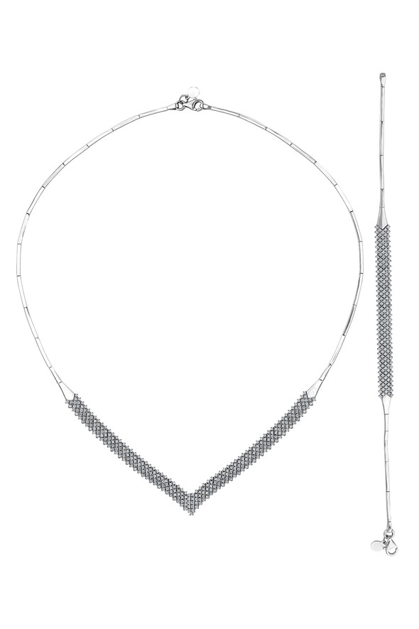 Taşlı Altın İkili Set - 