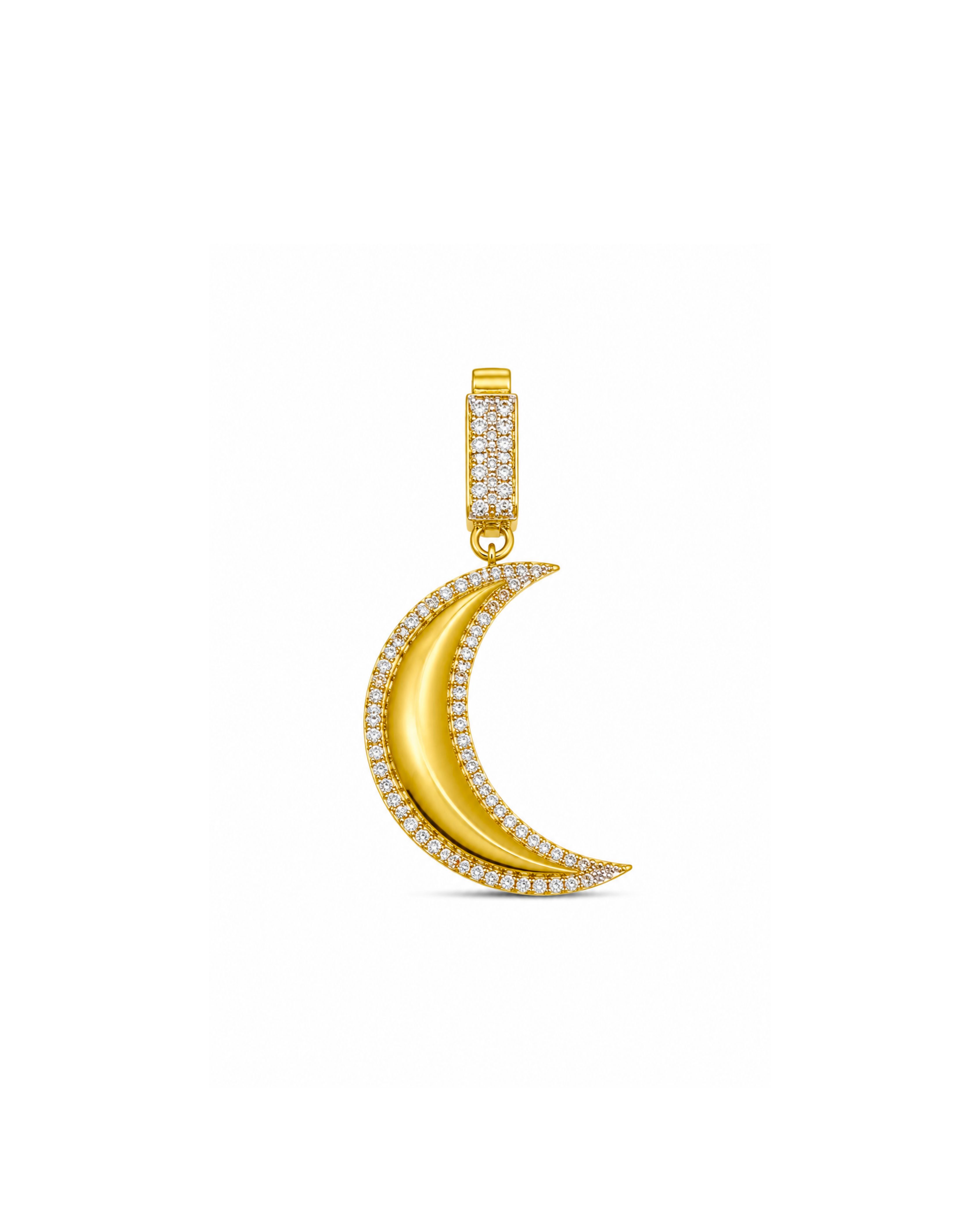Taşlı Hilal Charm Kolye Ucu - 1