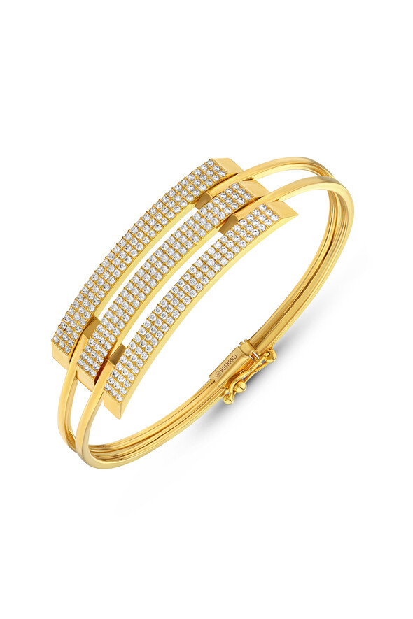 Taşlı Kaburga Altın Kelepçe - 