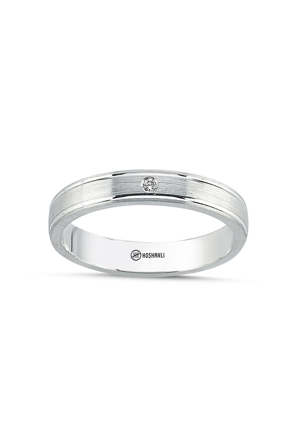 Tektaşlı Beyaz Altın Alyans - 