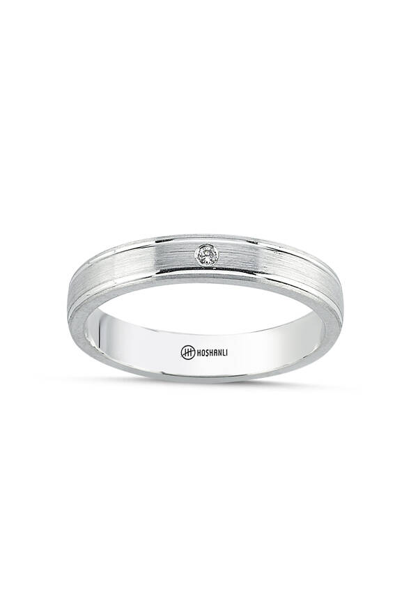 Tektaşlı Beyaz Altın Alyans - 1