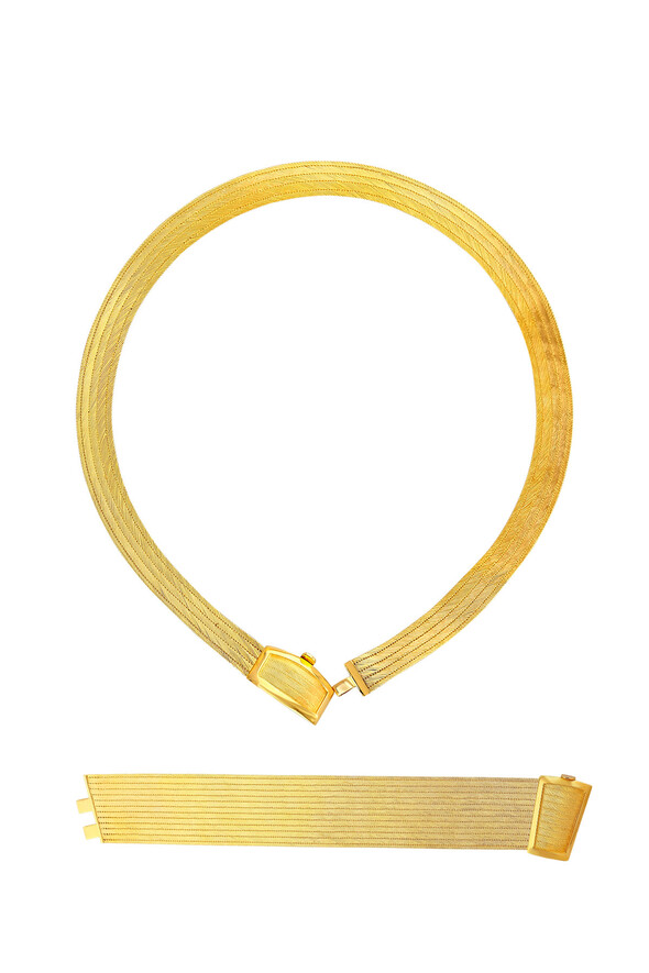 Trabzon Hasırı Altın İkili Set - 