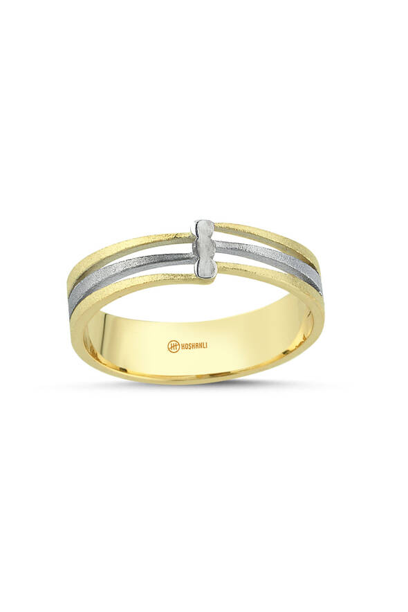 Üç Parçalı Tasarım Altın Alyans - 1