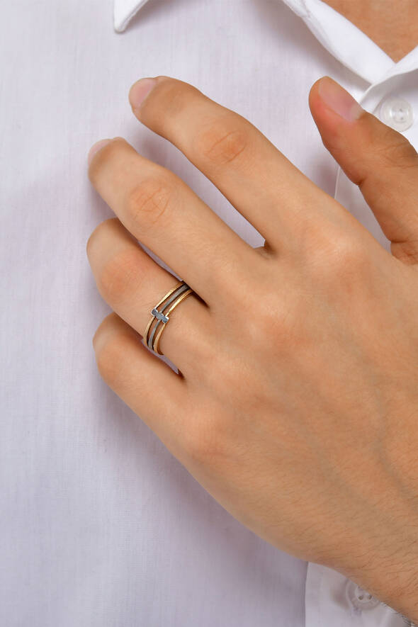 Üç Parçalı Tasarım Altın Alyans - 2