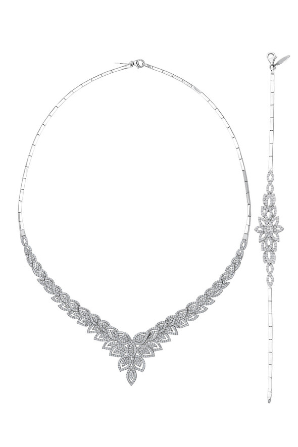 Yaprak Motifi Altın İkili Set - 