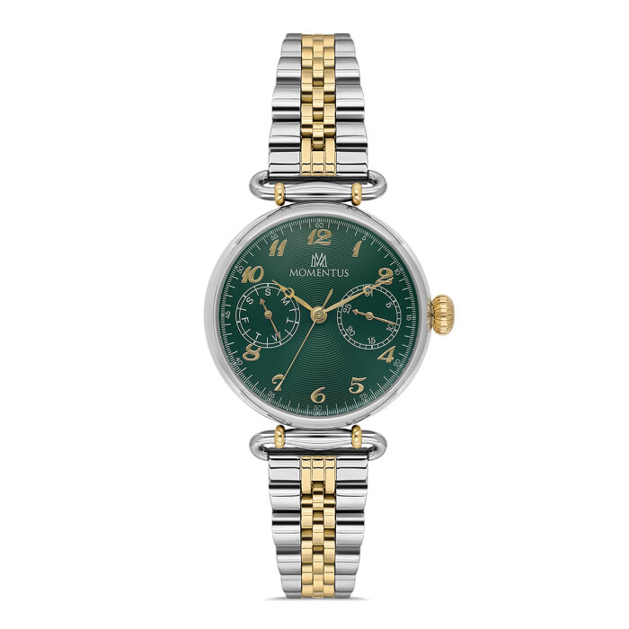 Yeşil Kadranlı Çelik-Gold Kadın Kol Saati - 4