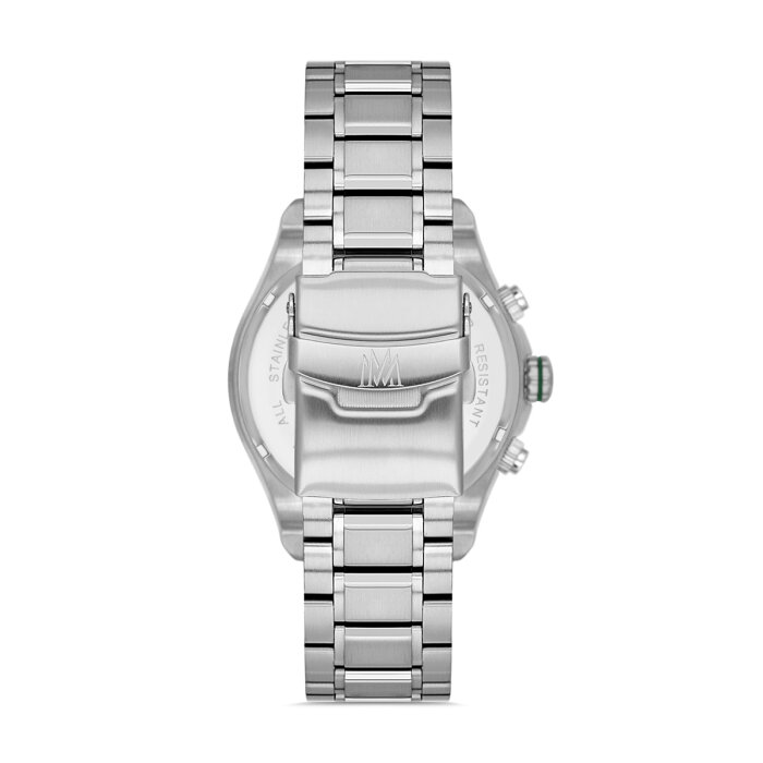 Yeşil Kadranlı Çelik Kronograf Erkek Kol Saati - 3