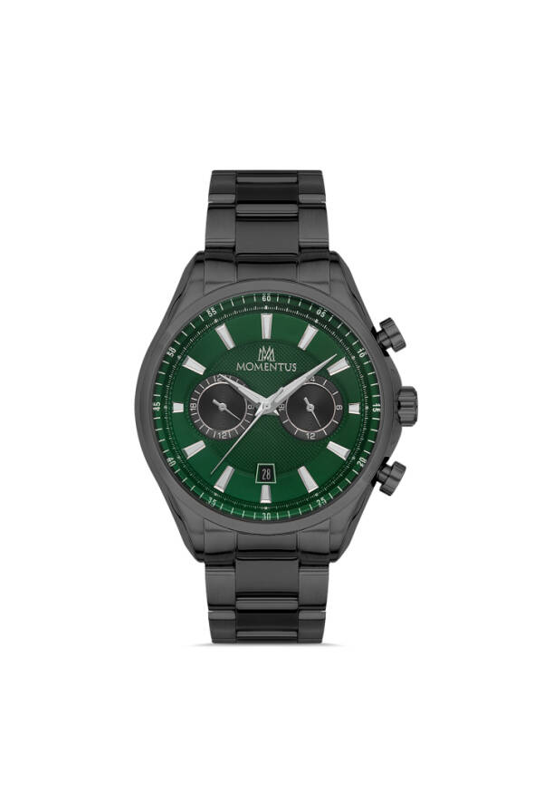 Yeşil Kadranlı Gun Renk Çelik Multifonksiyon Erkek Kol Saati - 1